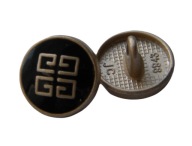 GUZIKI METALOWE ZŁOTE, CZARNA EMALIA. śr. 11mm. KOSZULE, BLUZKI 20 szt.