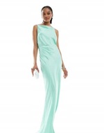 ASOS – zielona prosta sukienka maxi na ramiączkach XS