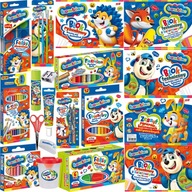 BAMBINO WYPRAWKA SZKOLNA XXL 19 ELEMENTÓW KREDKI FARBY BLOKI