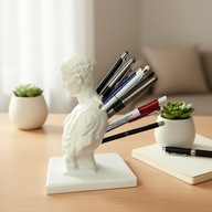 Popiersie Cezara - elegancki stojak na długopisy i ołówki do biura