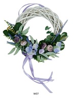 WIANEK NA DRZWI LAWENDA HORTENSJE EUKALIPTUS FIOLETOWY RATTAN 30CM W07