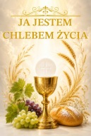 Baner Komunia Boże Ciało 150x100 cm "Ja jestem chlebem życia"