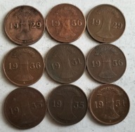 Moneta Niemcy 1 reichspfennig 1929 1931 1933 1936