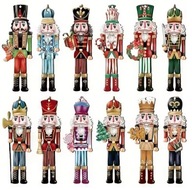 12 Sztuk Drewnianych Dziadków do Orzechów 15 cm Na Święta Bożego Narodzenia