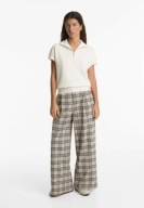 O Y S H O spodnie szerokie luźne nogawki palazzo w kratę kratkę kraciaste M