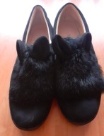 Buty Damskie Tenisówki Slip On Futerko Uszy 40