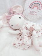 Lalka szmacianka rękodzieło 38 cm Myszka przytulanka handmade na prezent