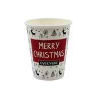 KUBKI PAPIEROWE 250ml ŚWIĄTECZNE - MERRY CHRISTMAS DEKORACYJNE UNIKATOWE