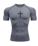 Koszulka kompresyjna z krótkim rękawem męska koszulka fitness bieganie M