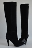 Zamszowe kozaki Minelli Vannia lekkie szpilki na okres PRZEJŚCIOWY