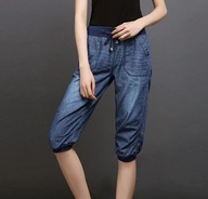 rybaczki jeansowe bojówki cargo denim granatowe