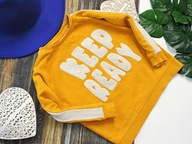 Zara - miodowa bluza napis , lampas r 104