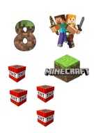 Opłatek na Tort MINE-CRAFT POSTACIE Dekoracja Urodziny Wydruk Cukrowy