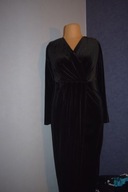 Ellos Piękna sukienka welurowa długa wizytowa czarna nowa_38