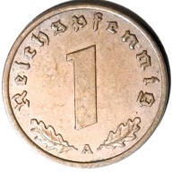 III Rzesza. 1 reichspfennig 1939 A