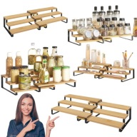 PÓŁKA KUCHENNA STOJĄCA NA BLAT BAMBUSOWA NABLATOWA NA PRZYPRAWY ORGANIZER