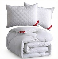 KOMPLET KOŁDRA CAŁOROCZNA ANTYALERGICZNA 160X200 + 2 PODUSZKI 70X80 BIAŁA