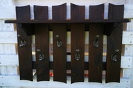 Wieszak drewniany vintage rustykalny loft opalany.