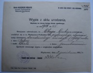 Akt urodzenia Żyda Chaja Cukierman Międzyrzecki Okr. Bożniczy judaik 1928