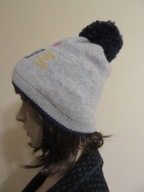 JOHN LEWIS kremowa czapka z pomponem wełna NOWA