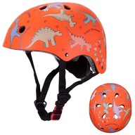 Kask Dzieciecy Regulowany Lekki Pomaranczowy. Rozmiar S 51-54 Rowerowy