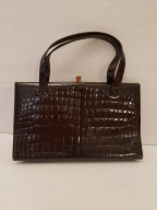 ANGIELSKA TOREBKA ORYGINAL VINTAGE SKÓRZANA SKÓRA KROKODYLA
