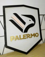 Palermo FC - HERB - wypalany z drewna oraz z żywicy epoksydowej.