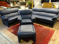 Zestaw / MARKOWY / 100 % skóra naturalna / 3+2+1+puf