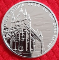 TOWER BRIDGE SREBRO Ag 999 1 OZ UNCJA / SREBRNA MONETA 2 Funty2018