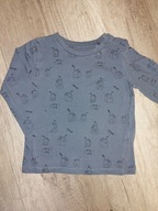 Szara bluzka koszulka w domki Reserved 98 stan bdb