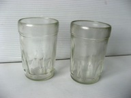 2x MUSZTARDÓWKA z PRL Ta z KARBAMI - KULTOWA do WÓDKI Dwie Sztuki SYGNOWANE