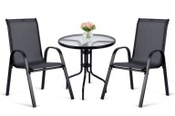 Zestaw mebli ogrodowych stolik ogrodowy okrągły + 2 krzesła taras balkon