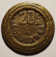 Francja żeton około 1905 r. 20 consommer A śr. 18,4 mm
