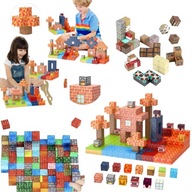 KLOCKI MAGNETYCZNE KONSTRUKCYJNE 3D EDUKACYJNE MAGNETIC TILES 100X PREZENT