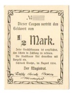 SKARSZEWY Schöneck Westpr. 1/2 Mark 1914 odmiana