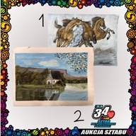 Obraz dwustronny A3, "Dom nad wodą/Rytmiczny galop" - Aukcje 34. Finał WOŚP