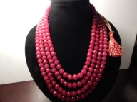 Naszyjnik kamienie Rubiny 1170 ct dł 45+90 cm 4 rzędowe