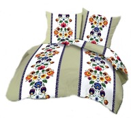 Pościel kora lux 200x220 + 2x50x60 + 2x40x40 zamek K 251-3 Łowicz szary pas