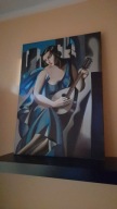 Tamara Łempicka Kobieta z tamburynem 50 na 70 cm - obraz