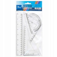 Zestaw geometryczny Tetis 4 elementy linijka 15 cm