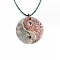 Yin Yang - wisior z miedzi i alpaki. Ręczna robota. Talizman ochronny.