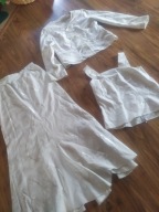 Komplet lniany ze spódnicą i bluzką 40/42