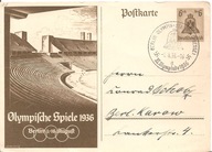 TRZECIA RZESZA-karta OLIMPIADA W BERLINIE 1936 -obieg 1936 rok