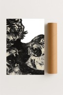 Plakat bez ramy 50x70cm Furia w Kłach tygrys drapieżnik dziki obraz