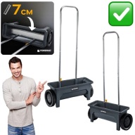 SIEWNIK RĘCZNY DO ZIEMI NAWOZU TRAWY PIASKU CZARNY 46 cm POJEMNY | POWERMAT