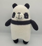 Miś Panda na szydełku maskotka przytulanka HandMAde