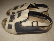 Sandały chłopięce skórzane beżowo-granatowe r.35