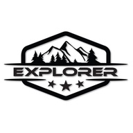 Naklejka EXPLORER na auto kamper bez tła wodoodporna od GravArt 20cm