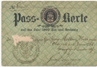 Oborniki 1861 r Paszport wym.8 X 12 cm
