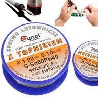 CYNA Z TOPNIKIEM KALAFONIĄ DO LUTOWANIA CYNEL 1mm 100g CYNA OŁOWIOWA LUTOWA